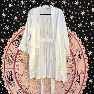 White satin dressing robe - bridal dressing robe